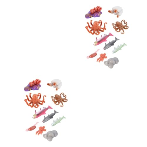 HEMOTON 4 Sätze Wachstumszyklus der Fische Spielzeug für den Lebenszyklus von Meerestieren Eier-Lebenszyklus-Kit Modelle Simulations-Oktopus-Modell Oktopus-Lachs-Modell Fischform Figur Abs von HEMOTON