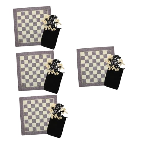 HEMOTON 4 Sets Brettspiel Pädagogisches Schachspielzeug Kinderschachbrett Lernschachspielzeug Lustiges Schachspiel Kinderschachspiel Kompaktes Schachbrett Faltbares Schachbrett von HEMOTON