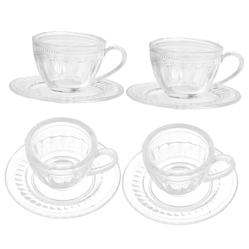 HEMOTON 4 Sets Mini Untertasse Mini Küchenzubehör Kunststoff Transparent Mini Hauszubehör Puppenhaus Zubehör von HEMOTON