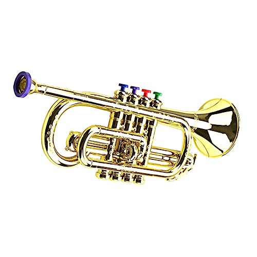 HEMOTON 4 Simulationslautsprecher Trompetenzubehör Kinder-Instrument-Spielzeug Musikinstrumente für Kinder kinderinstrumente Toys for Musik Spielzeug Trompete Spielzeug Plastik Golden von HEMOTON