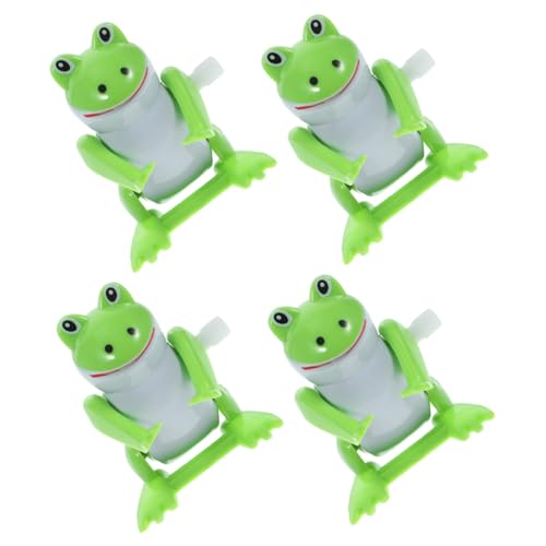 HEMOTON 4 Stück Frosch Springendes Frosch-Spiel Halloween- Kleine Spielzeuge Für Kinderpreise Aufzieh Spielzeugfrosch Froschfigur Plastik Green von HEMOTON