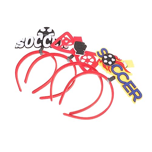 HEMOTON 4 Stück Fußball-fan-stirnband Sportliche Stirnbänder Haarband Im Fußball-design Haarreifen Für Draußen Party-haar- -accessoire Haarreifen Mit Großen Schleifen Abs von HEMOTON