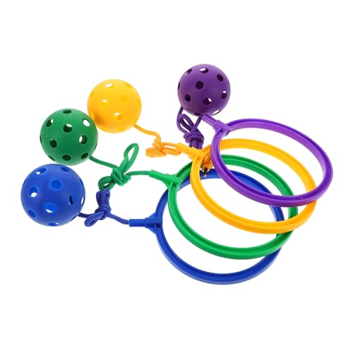 HEMOTON 4 Stück Hüpfball Für Lustiges Für Draußen Flexible Springseile Springender Ball Hüpfring-Spiele Lustige Outdoor-aktivitäten Fitnessspaß Für Teenager Plastik von HEMOTON