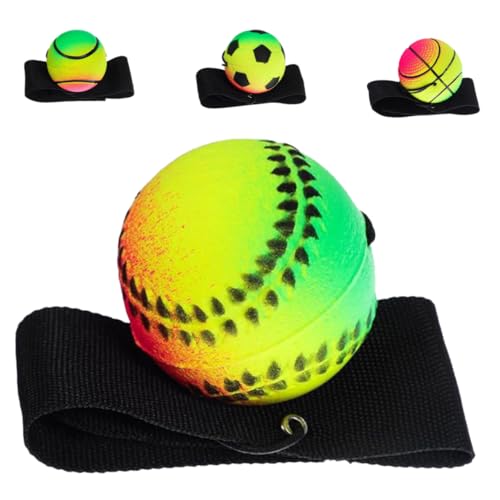 HEMOTON 4 Stück Hüpfball Fußball Armband Basketball Rückgabe Armband Handgelenk Rückgabe Ball Baseball Handgelenk Rückgabe Ball Für Baseball Armband Handgelenk Rückgabe Ball Für von HEMOTON