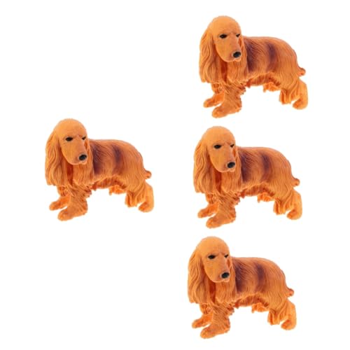 HEMOTON 4 Stück Hundeskulptur Cocker Spaniel Hundefiguren Simulationshundemodell Hundefigur Modell Gefälschtes Hundemodell Simulierte Tierskulptur Tierisches Lernspielzeug Tierfiguren PVC von HEMOTON