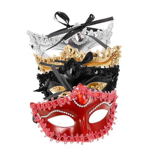 HEMOTON 4 Stück Kindermaske Halloween Deko Partyzubehör Dekoration Der Bühnenmaske Maskerade Maske Requisit Halloween-maske Kostüm Party Maske Dekor Venezianische Maskerade Maske Plastik von HEMOTON