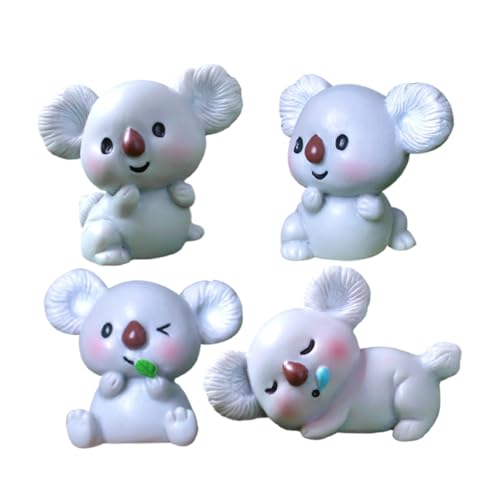 HEMOTON 4 Stück Mikro Landschaft Koala Koala-miniaturfiguren Desktop-Koala-Dekoration Miniatur-Koala-schmuck Mini-Koala-skulptur Miniatur-Koala-Modell Mini-Koala-Modell Harz Grey von HEMOTON