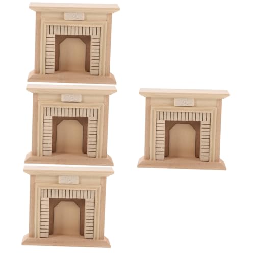 HEMOTON 4 Stück Puppenhaus Kamin Mini Möbel Für Puppenhaus Kamin Für Mini Puppenhaus Holzkamin Mini Dekoration Miniatur Puppenhaus Zubehör Kaminsimulation von HEMOTON