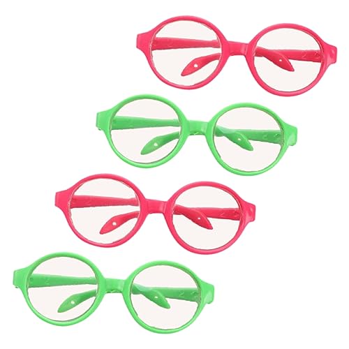 HEMOTON 4 Stück Puppenhaus Puppenkleidung Miniatur kunststoffgläser puppenspielzeug Puppen doll Accessories stylische Puppensonnenbrille Puppengläser zur Dekoration Plastik von HEMOTON