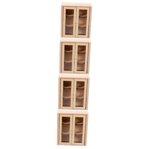 HEMOTON 4 Stück Puppenhausmöbel Mini-hausbedarf Bücherregal-Modell Mini- -bücherregal Miniaturschrank Minischrank Aus Holz Mini- Holzschrank Miniaturmöbel Desktop-Ornament Hölzern von HEMOTON