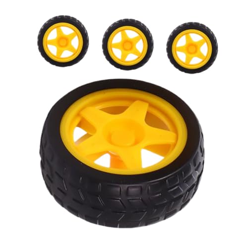 HEMOTON 4 Stück Rolle Spielzeugrad Rc-spielzeugauto-Rad Kleiner Motor Auto Mit Getriebe DIY Rc-car-bausatz Kinderlenkrad Spielzeuglenkrad Für Rc-autoräder Lenkrad Gummi von HEMOTON