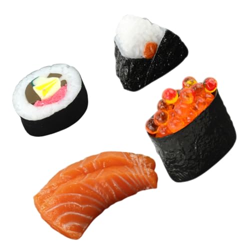 HEMOTON 4 Stück Simulation Lebensmittelmodell Sushi - zubereitungsset Sushi - Hersteller Sushi - Roller Sushi - kit Für Anfänger Gefälschtes Essen Sushi Tun So Künstliche Nahrung Sushi - Matte PVC von HEMOTON