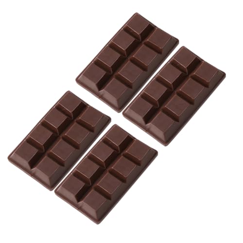 HEMOTON 4 Stück Simulationsschokolade Valentinstag-schokoriegel-Requisiten Tafelschokolade Simuliertes Schokoladenmodell Desktop-schokoladenmodell Kleines Schokoladendekor PVC Coffee von HEMOTON