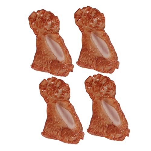 HEMOTON 4 Stück Simulierte Denim-Rippen mockin Simuliertes Steak realistisches Steak Faux-Fleisch-Modell gefälschtes Fleisch Food-Modell dekoratives Kunstfleisch Küchendekoration PVC Brown von HEMOTON