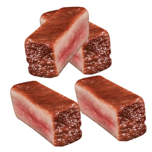 HEMOTON 4 Stück Simuliertes Steak gefälschtes gekochtes Steak Steak-Foto-Requisite lebensechtes Fleisch kucheltier tischdeko esstisch gefälschtes Steak-Modell Küchenfleischmodell PVC Brown von HEMOTON