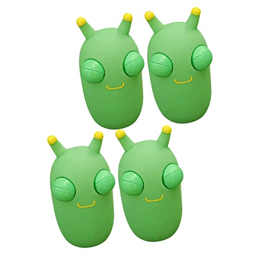 HEMOTON 4 Stück Squeeze Bug Spielzeug Kreatives Fidget-Spielzeug Dekompressionsspielzeug Lustige Stressbälle Für Erwachsene Sensorischer Wurm Lustige Quetschspielzeuge Zappelwurm Green PVC von HEMOTON