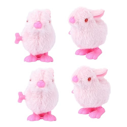 HEMOTON 4 Stück Stoffhase Osterei Flauschige Kuscheltiere Gastgeschenke für Ostern Plüschhasen Plüschtier Spielzeuge Aufziehbares Tierspielzeug Aufziehspielzeug für Kinder Uhrwerk von HEMOTON