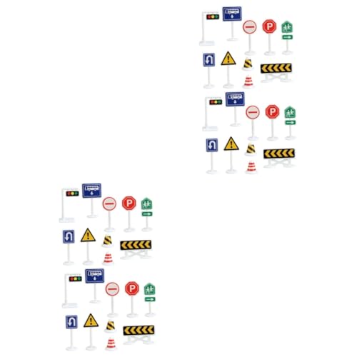 HEMOTON 40 Stück Mikro Verkehrszeichen Verkehrszeichen Spielzeug Für Kinder Mini Verkehrsschilder Mini Verkehrskegel Ampel Lichtspielzeug Modellspielzeug Verkehrsschilder von HEMOTON