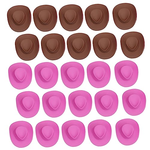 HEMOTON 40St Puppenmütze Puppenbekleidungszubehör Puppe Cowboyhut Mini-Western-Cowgirl-Hut für puppenkleidung doll Accessories Puppendekor winzige Puppenkopfbedeckung Plastik von HEMOTON