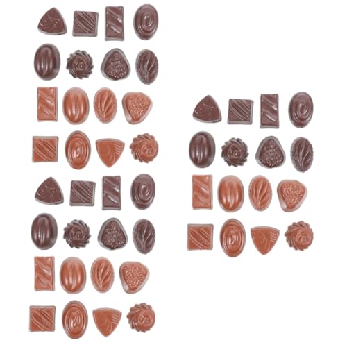 HEMOTON 48 STK Simulationsschokolade gefälscht Kuchenzubehör schokotaler deko multifunktionales Schokoladenmodell Desktop-Schokoladenmodell Schüttgut schmücken Gummibärchen von HEMOTON