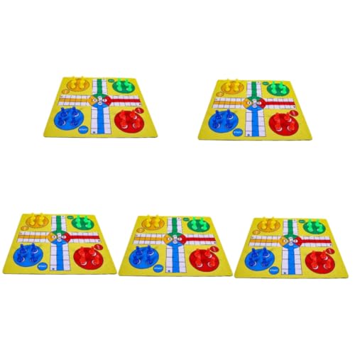 HEMOTON 5 Sätze Ludo Schachspiel Zusammenklappbares Fliegendes Schachspielzeug Schachbrettspielzeug Mini Tischschachspielzeug Interessantes Schachspielzeug Fliegende Schachmatte von HEMOTON