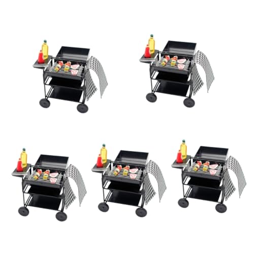 HEMOTON 5 Sets Mini Grill Puppenhaus Dekoration Mini Küchen Requisite Küchengrill Rollenspiel Spielzeug Miniatur Grillständer Miniatur Grillwerkzeug Miniatur Grill Winziger von HEMOTON