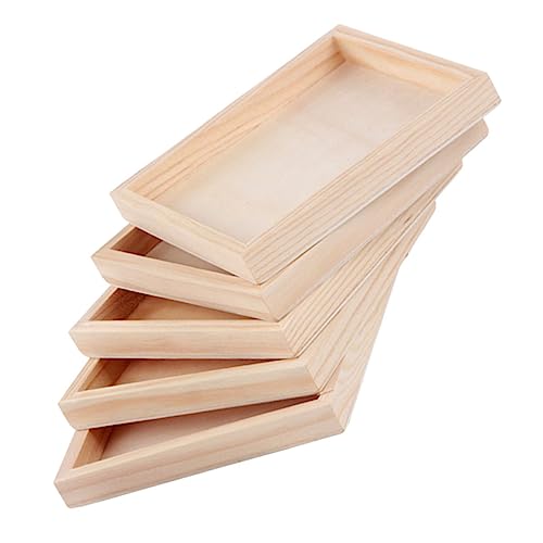 HEMOTON 5 Stück 3D Puzzle Spielzeugtablett Aus Holz Spielzeughalter Unlackiertes Holz Serviertabletts Aus Holz Ineinander Verschachtelt von HEMOTON