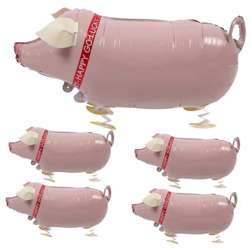 HEMOTON 5 Stück Ballon Einhorn Party Dekoration Cartoon Schweine Schlauchtiere Aufblasbare Lamm Figur Pool Hüpfburg Gehendes Ausgestopfte Mini Enten Haustier Badespielzeug von HEMOTON