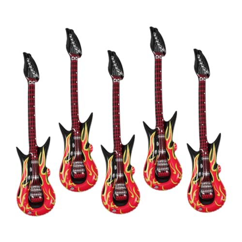 HEMOTON 5 Stück Gitarrenspielzeug E Gitarre Rockgitarre Gitarren Für Gitarre Mit Riemen Aufblasbare Musikinstrumente Geburtstagsparty Dekorationen Gitarren Requisite Für Kostüm von HEMOTON