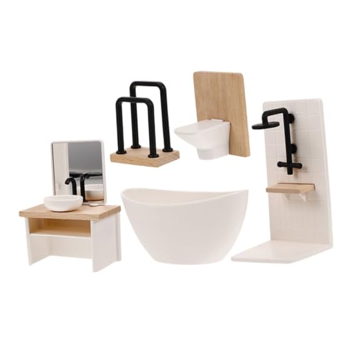 HEMOTON 5 Stück Maßstab Puppenhaus Badewanne Wc Waschbecken Handtuchhalter für Kreatives Rollenspiel und Realistische Miniatur Badezimmer Dekoration HEMOTON 5 Stück Maßstab Puppenhaus Badewanne Wc Waschbecken Handtuchhalter für Kreatives Rollenspiel und Realistische Miniatur Badezimmer Dekoration von HEMOTON