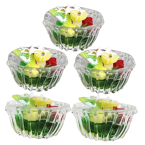 HEMOTON 5 Stück Mini Grüner Salat Spielzeug Lebensmittel Miniatur Salatschüssel Miniatur Salatschüssel Spielzeug Miniatur Salatschüssel Modell Miniatur Salat von HEMOTON