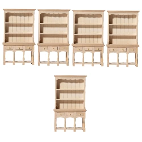 HEMOTON 5 Stück Puppenhaus Aufbewahrungsschrank Miniaturschrank Modell Mini Möbel Schmuck Schöne Miniaturmöbel Mini Weinschrank Modell Bücherregale Kleines Puppenhaus Puppenkram von HEMOTON