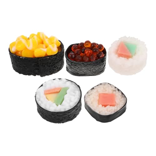 HEMOTON 5 Stück Sushi Modell Fotoquaste Dekorationsquaste Japanisches Modell Reisbällchen Requisiten Reis Modell Mehrzweckgriffe Reis Requisiten Kombination Kühlschrankabdeckung von HEMOTON