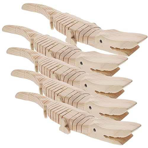 HEMOTON 5 Stücke Holz Modell Shark Puzzle Für Spinne Fernbedienung Auto Modell Decor Woody Schildkröte Tiere Figuren Gebissen Holz von HEMOTON