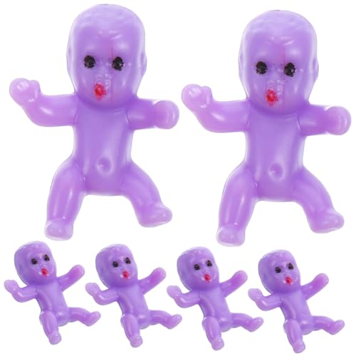 HEMOTON 50 Stück Dekorationen für die Babyparty Mini-Babypuppen echte Babypuppen klein plastikbabys spielzeughandys für Babys Babyfiguren aus Kunststoff Badespielzeug für Babys Violett von HEMOTON