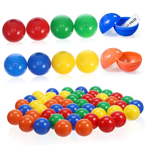 HEMOTON 50 Stück Lotteriekugel Partyspielbälle Gewinnspielkugeln Bingo-Spielball Befüllbare Bingokugeln Tombola tischtennisball tischfussball Party-Lotterieball farbige Bingokugeln Plastik von HEMOTON