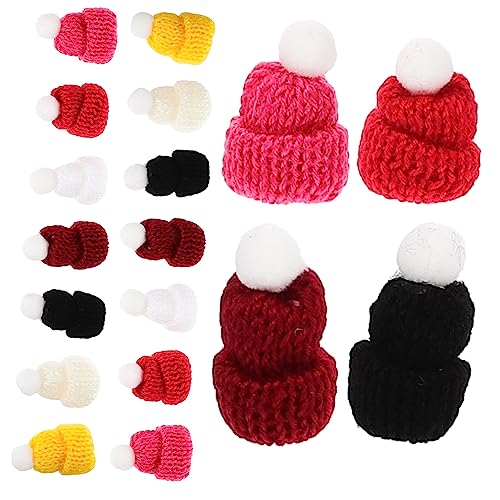 HEMOTON 50 Stück Mini-mütze Neuheit Hüte Miniatur-bauhut Dekorative Strickmützen Mini-Hut Mini-Zylinder-Stirnband Kleine Hüte Gestrickte Minimütze Kleiner Hut Mini -Strohhut Polyester von HEMOTON