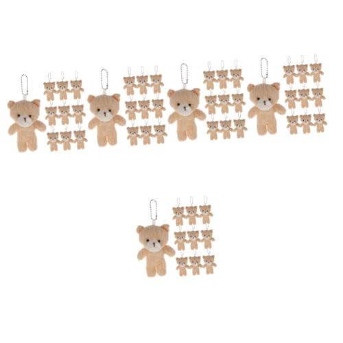 HEMOTON 50 Stück Teddybär-Anhänger Mini-Flauschbärchen Mini-Plüschbär Kuscheltier Mini Bär Mini-Kuschelbären Kleiner Bär entzückender Bärenanhänger schöne kleine Bären PP Baumwolle Beige von HEMOTON