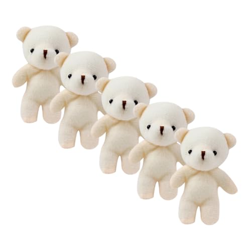 HEMOTON 5St Mini-Bär Ausgestopfte Plüschtiere Plüsch-Minibär weiche Bärenpuppe weiche Tierpuppe Kleiner Bär plüschbär verschleißfeste kleine Bären kleine Bärenpuppe Cartoon-Bär Stoff Beige von HEMOTON