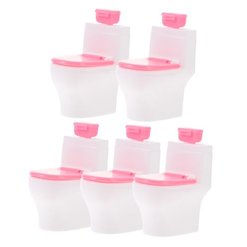 HEMOTON 5St Puppentoilette Miniaturtoilette lustiges Toilettengeschenk töpfchen spielzeuge winzige Toilette dekoratives Mini-Modell Baby Zubehör Dekorationen schmücken Möbel von HEMOTON