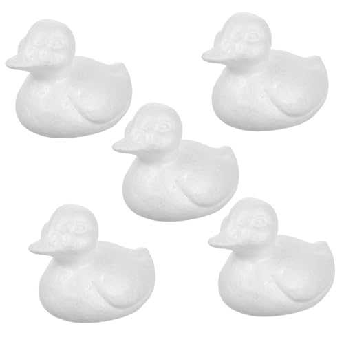 HEMOTON 5St Schaumente Schaum-Ente-Statue Ente Modellierhandwerk Enten aus Polystyrolschaum Schaumstoff zum Arrangieren von Blumen Tierskulpturen DIY-Bastelmalerei, Modellierung Weiß von HEMOTON