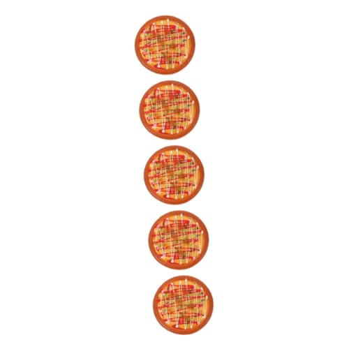 HEMOTON 5St Simulation Pizza-Modell Küchenrequisiten gefälscht Brot-Display-Modell Küchen-Dekoration Simulierte Pizza Modell Spielzeug Plastikspielfutter Bäckerei Fotorequisite Pu von HEMOTON