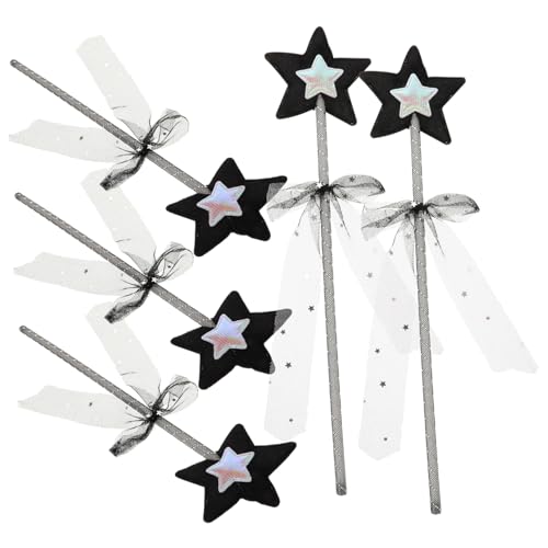 HEMOTON 5St Zauberstab Bausatz basteln Neon Fairy Wand für für Jungen plastikenten Seiten markiese fünfzackiger Sternenstab Feenhaftes Polyester Silver von HEMOTON