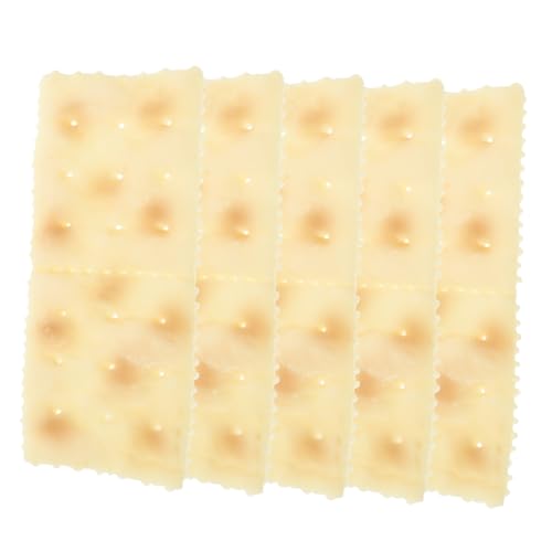 HEMOTON 5st Nachgemachte Soda-Cracker Simulation Kekse Lebensmittel-Requisiten-Dessert- Nachbildung Künstlicher Desserts Plastikkekse Gefälschte Desserts Falsches Gebäck PVC Beige von HEMOTON