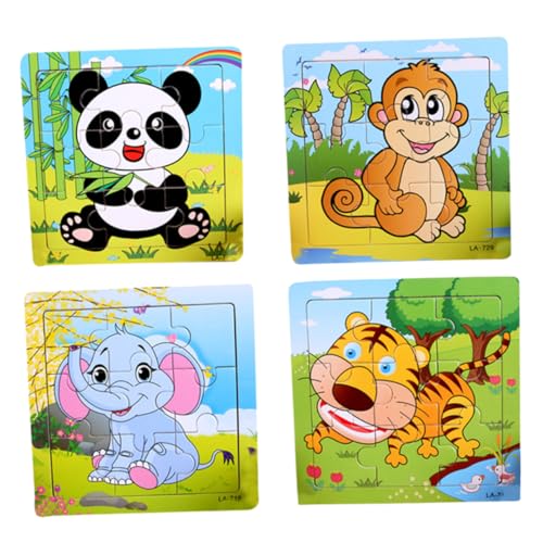 HEMOTON 5st Pädagogisches Spielzeug Tiere Spielzeug Tierische Rätsel Puzzles Für Kinder Kinderrätsel Puzzle-Spielzeug Kinderspielzeug Bambus von HEMOTON