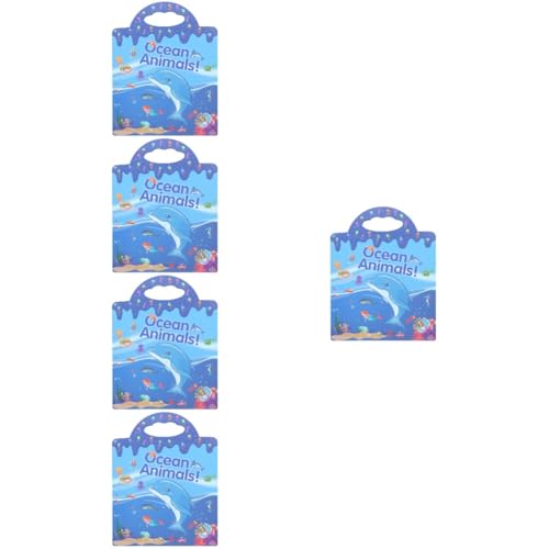 HEMOTON 5st Stickerbuch Für Kinder Fensteraufkleber Für Kinder DIY Pädagogische Abziehbilder Ozeanaufkleber Blues-hinweise-postfach -dekor Lernspielzeug Dekorationen Papier Tier von HEMOTON