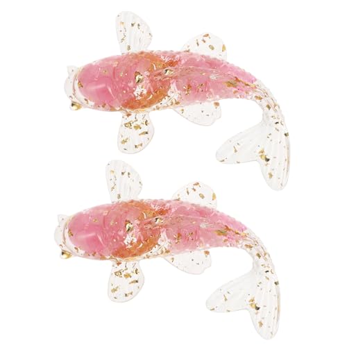 HEMOTON 6 STK Kristall-Koi-Fisch-Ornamente Dekorationen für Aquarien Fischverzierung für den einzug Schreibtisch Dekoration Tiere Charm anhänger Tischdekoration aus Kristall Rosa von HEMOTON