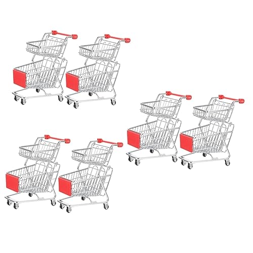 HEMOTON 6 STK Mini-einkaufswagen Wohnakzente Dekor Puppenwagen Puppen Einkaufswagen Supermarkt Wagen Kinderspielzeug Mini Supermarkt Handwagen Einkaufskorb Plastik Klein Einkaufen LKW von HEMOTON