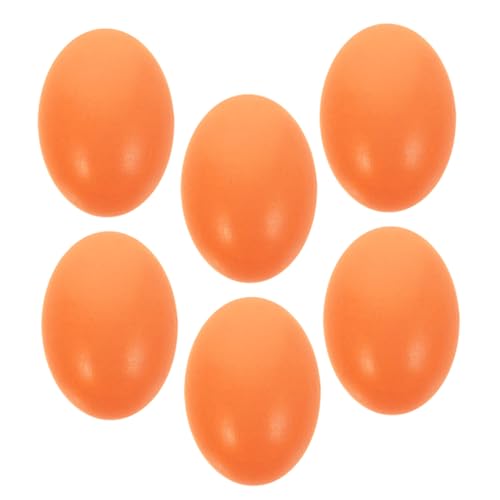 HEMOTON 6 STK Nachgeahmte Eier DIY-simulationseier So Tun, Als Würden Sie Spielen Eier Spielzeug Bemalbare Eier Osterei-Dekorationen Künstliche Eier Zum Bemalen Eierdekor Holz Orange von HEMOTON