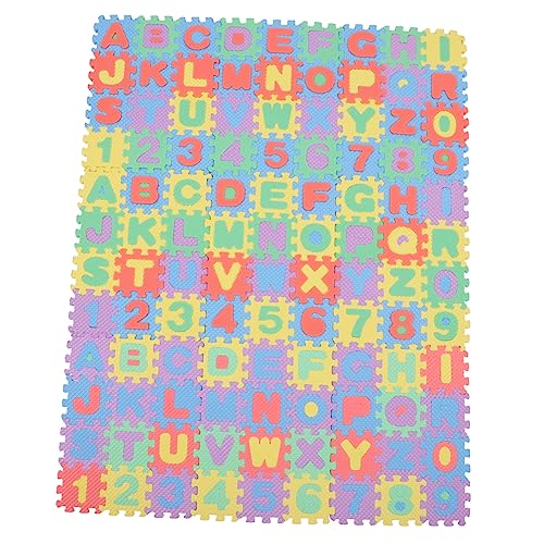 HEMOTON Bodenmatten-Set mit Buchstaben und Zahlen-Puzzle Baby-krabbelspielmatte 6er-Pack Matte Sicher und Bequem für Das Spielen des Babys von HEMOTON